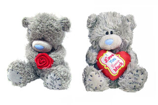 Ведмедик 13NC(H&R) 2 види, 13см, із сердечком або трояндою (P21 M08A)