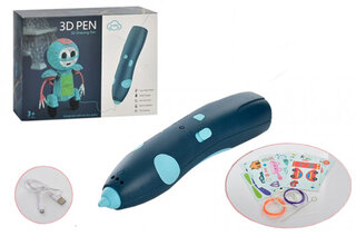 Набір 3D-ручка "Printing Pen" 14см + трафарети на акумуляторі з USB, в коробці, 66-32A р.22*17,5*5,5см