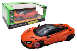 Машина металева АВТОПРОМ 68276A, 1:24 "McLaren 765 LT", на батарейках, світло, звук, відкриваються двері, в коробці р. 24,5*12*10см