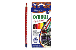 Набір олівців "Профі-Арт" європ J.Otten, 12кол., 3,5мм, трикутний корпус ST9402-12