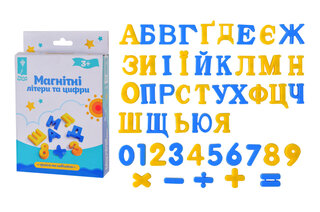 Літери магнітні PL-7060 Український  алфавіт, цифри, 60 деталей в коробці розмір  20*13см